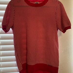 Anne Klein Pink and White Knit Top